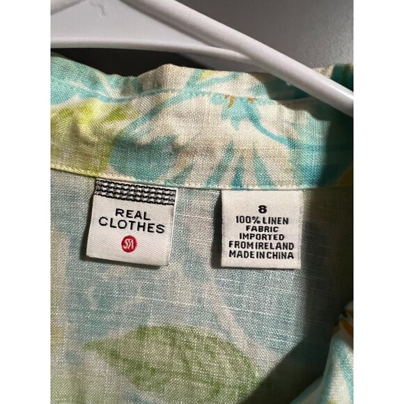 Saks Fifth Avenue Real Clothes 100% Linen Long Sleeve Button Up Floral Print 8 - Picture 5 of 8